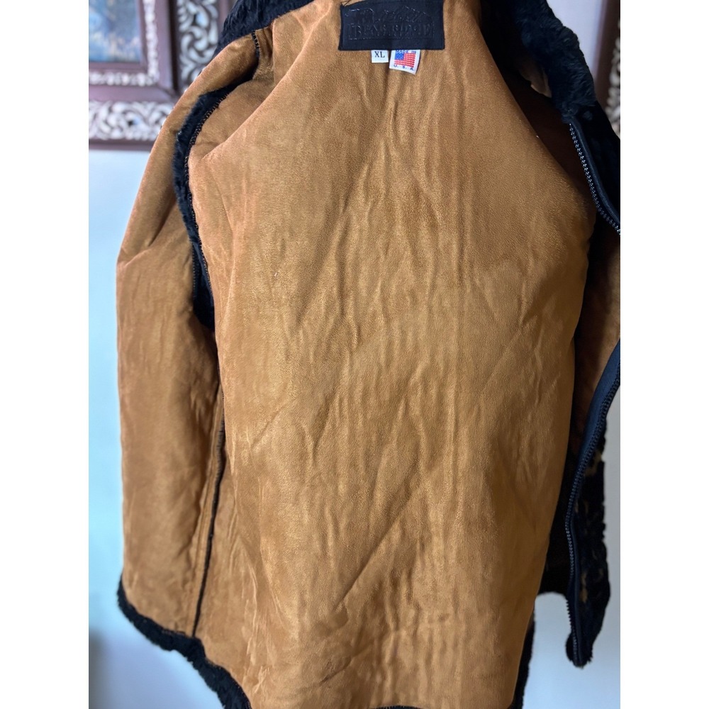 Vintage animal print faux fur vest Bear Ridge Outfitters XL Made in USA - Picture 10 of 10